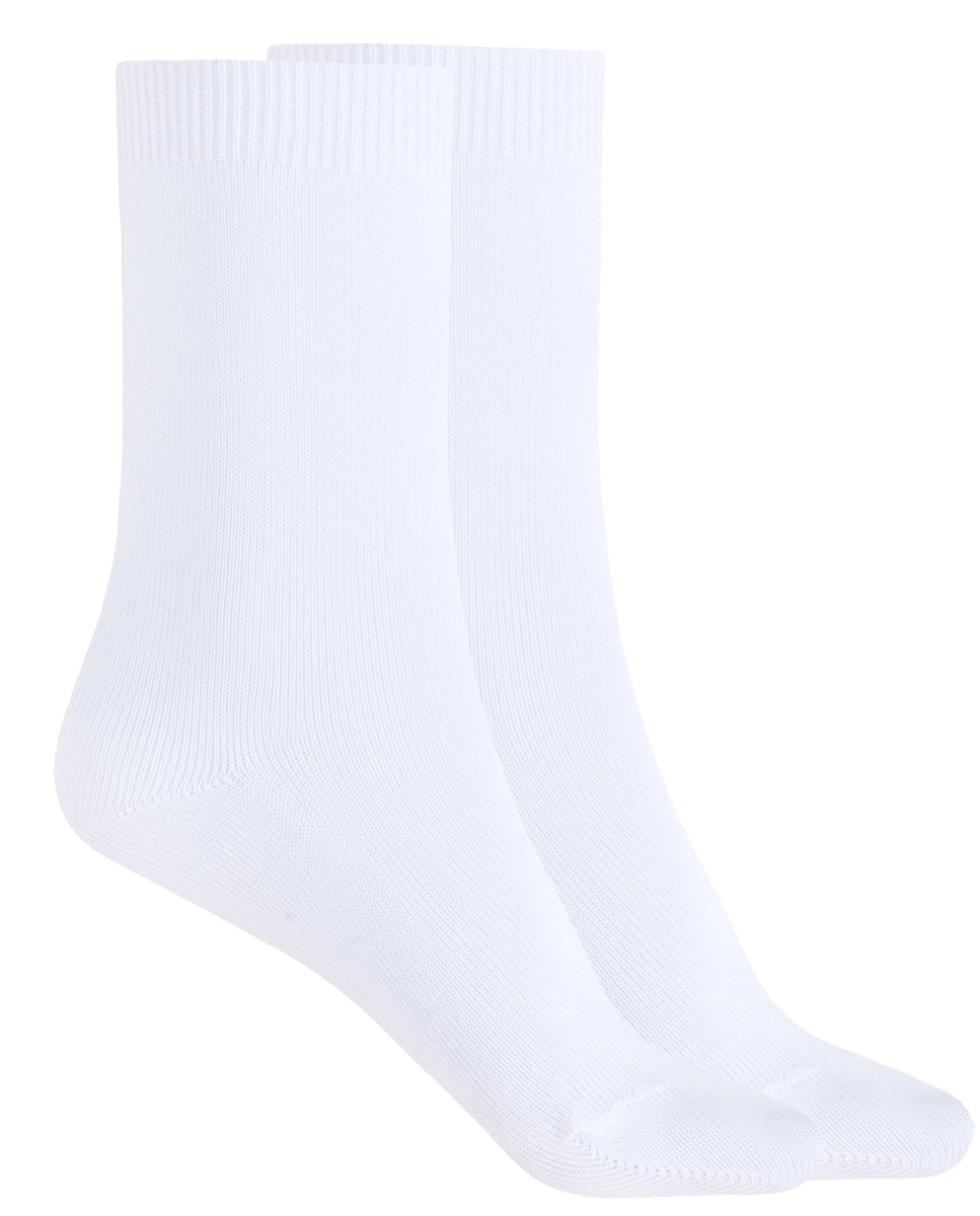 Imagen 1 de Pack de 2 pares de calcetines de algodón lisos - Punto Blanco - Blanco Blanco