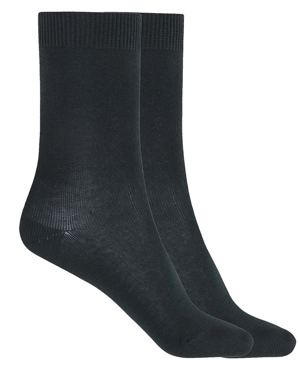 Imagen 1 de Pack de 2 pares de calcetines de algodón lisos - Punto Blanco - Verde oscuro Verde oscuro