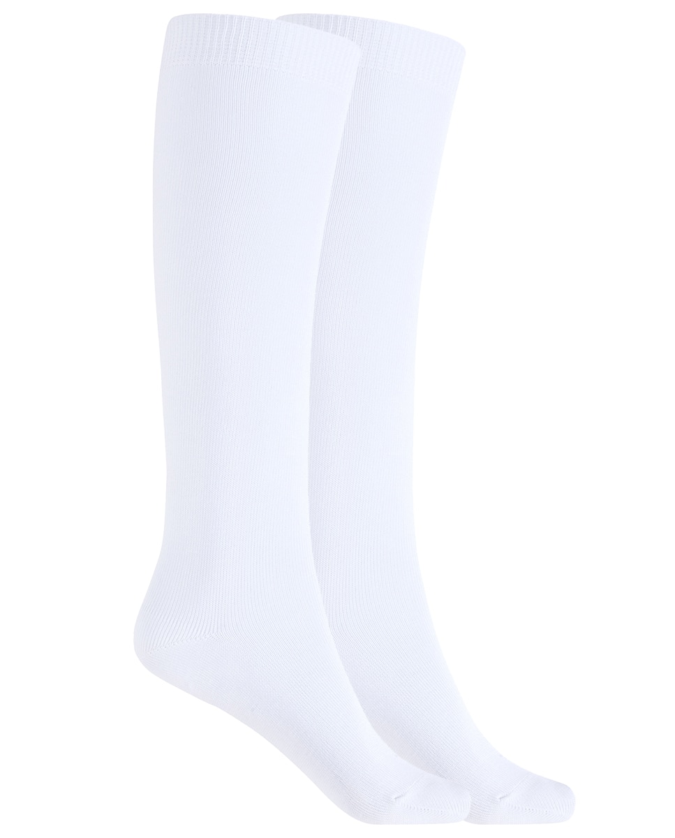Pack de 2 pares de calcetines de algodón lisos - Punto Blanco - Blanco Blanco-1
