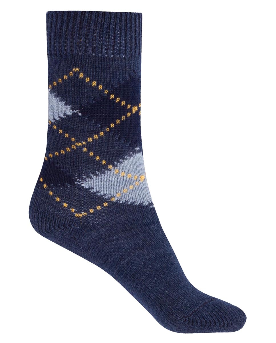 Imagen 1 de Calcetín corto de orlón con intarsia - Punto Blanco - Azul Azul