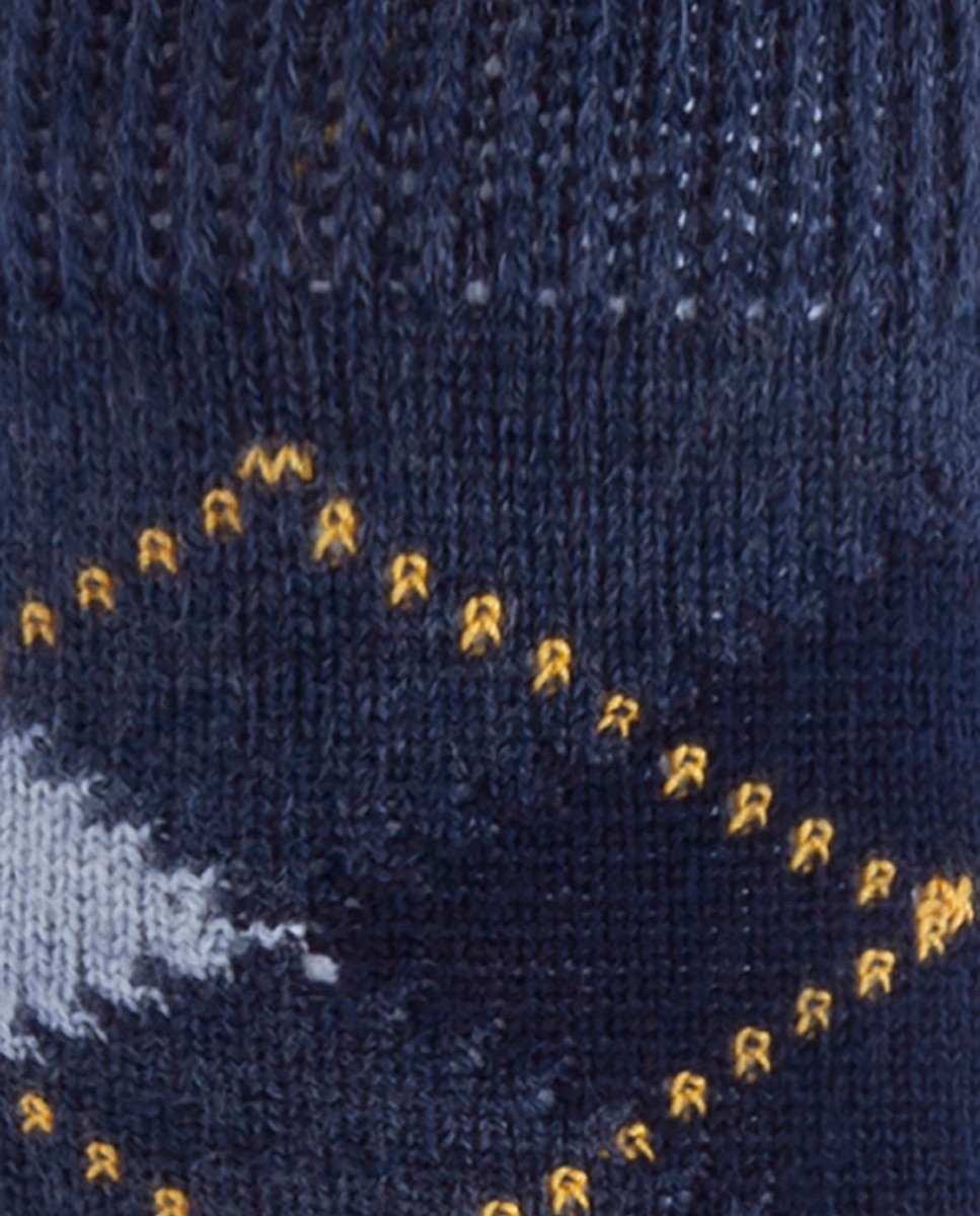 Imagen 2 de Calcetín corto de orlón con intarsia - Punto Blanco - Azul Azul