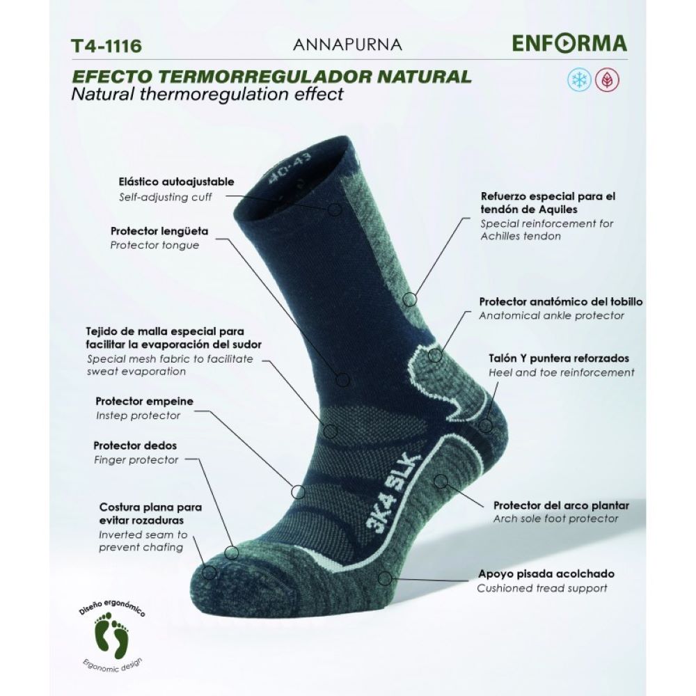 Imagen 5 de Calcetines de trekking unisex Annapurna Enforma - Gris oscuro Gris oscuro
