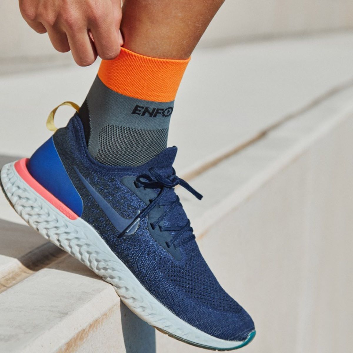 Calcetines de running unisex Hamburgo Enforma - Gris / Naranja Gris / Naranja-4