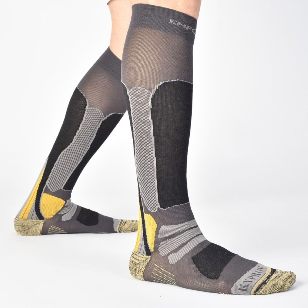 Calcetines de esquí y snow unisex Los Andes Enforma - Gris/Negro Gris/Negro-3
