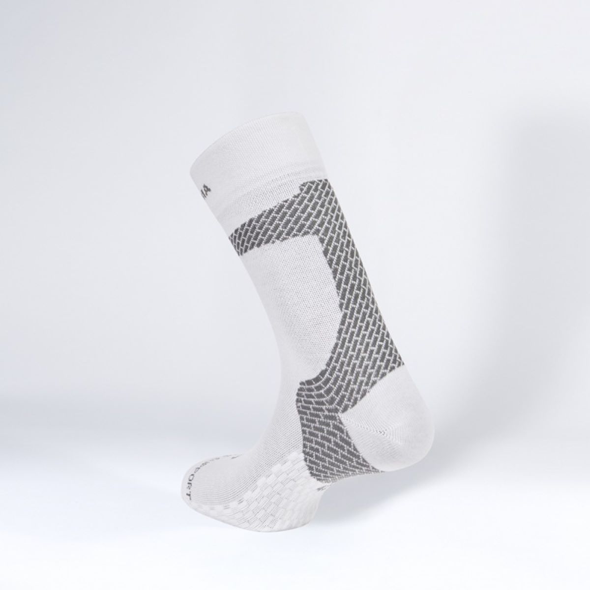 Imagen 2 de Calcetín de running unisex Achilles Tendon Enforma - Blanco / Gris Blanco / Gris