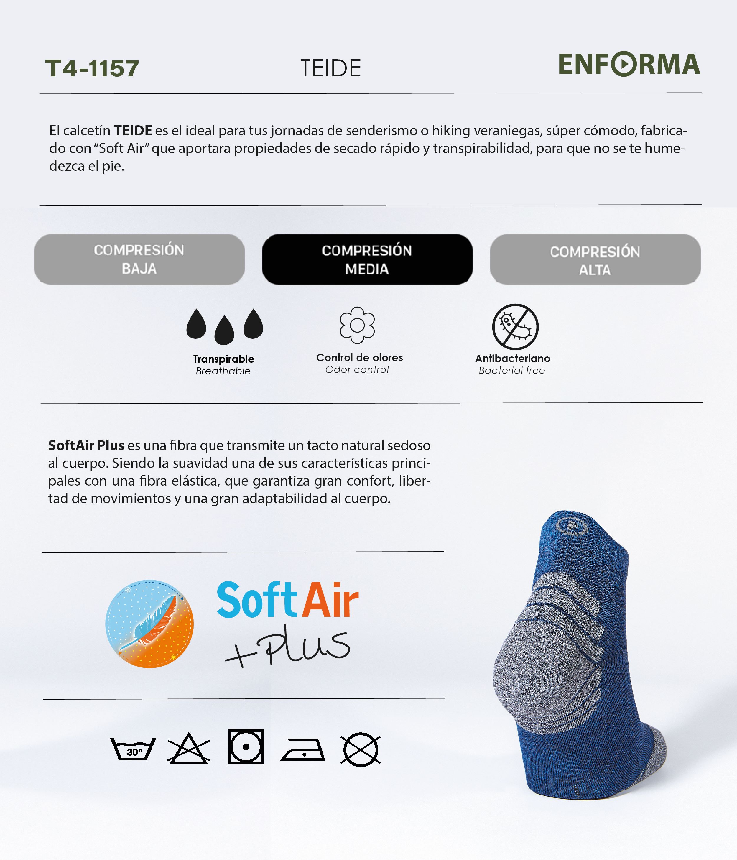 Imagen 5 de Calcetines de trekking unisex Teide Enforma - Azul / Gris Azul / Gris