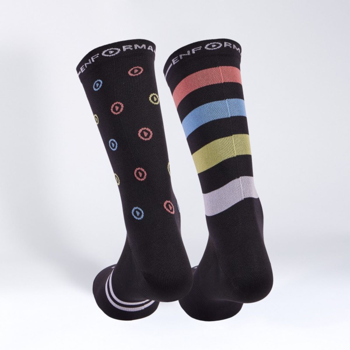 Calcetines de ciclismo unisex Play Enforma - Negro / Blanco Negro / Blanco-2