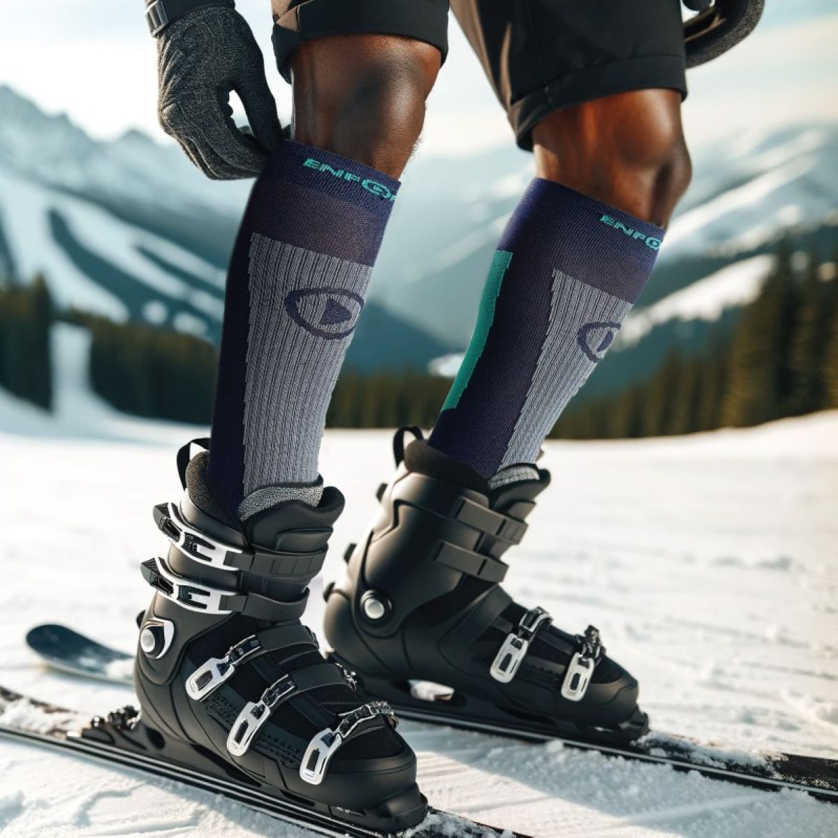 Calcetines de esquí y snow unisex Levi Enforma - Azul / Gris Azul / Gris-3