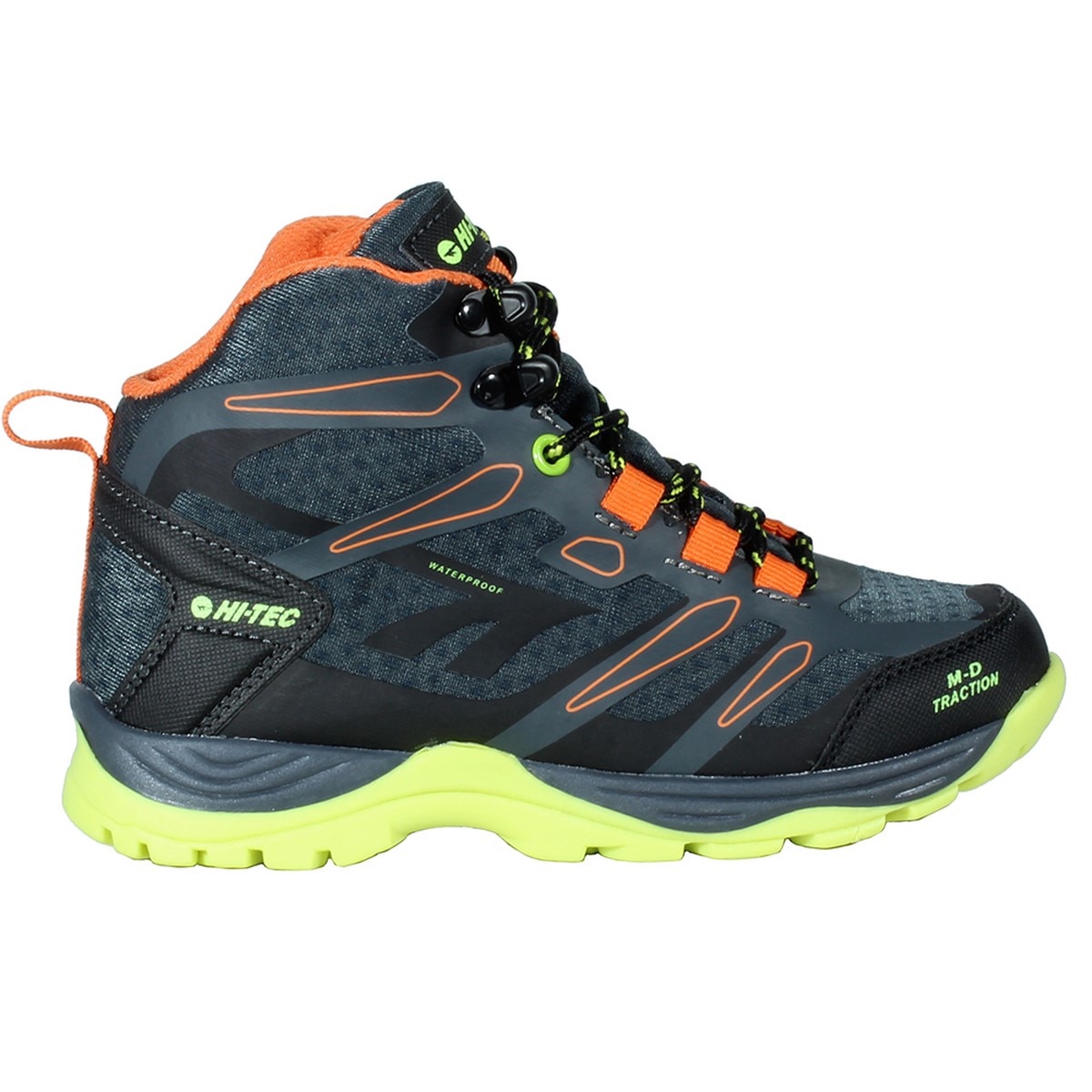Botas de montaña de niños Toubkal Mid WP Junior Hi-Tec - Negro / Naranja Negro / Naranja-1