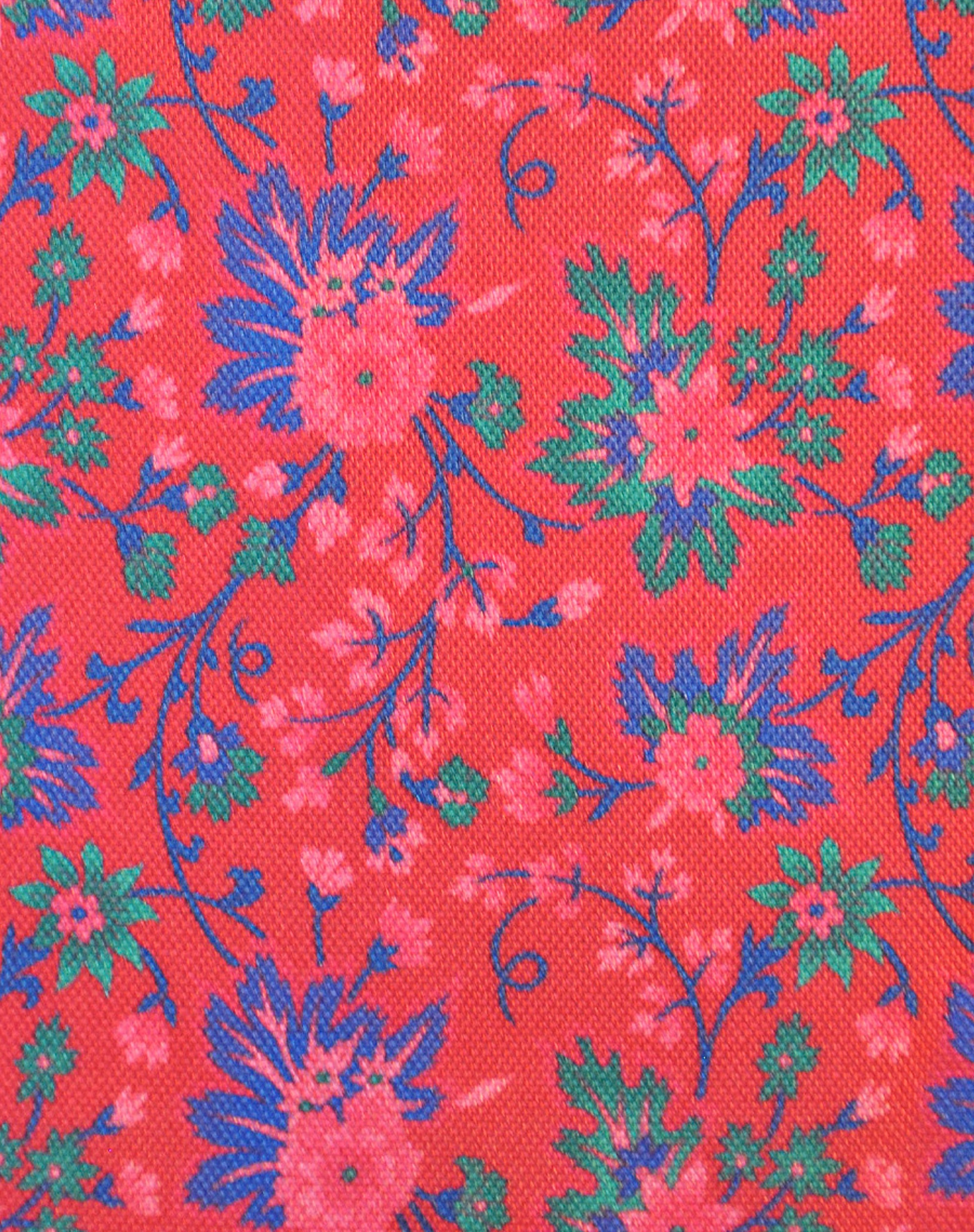 Imagen 2 de Pañuelo de seda rojo con estampado de flores - Olimpo - Rojo Rojo