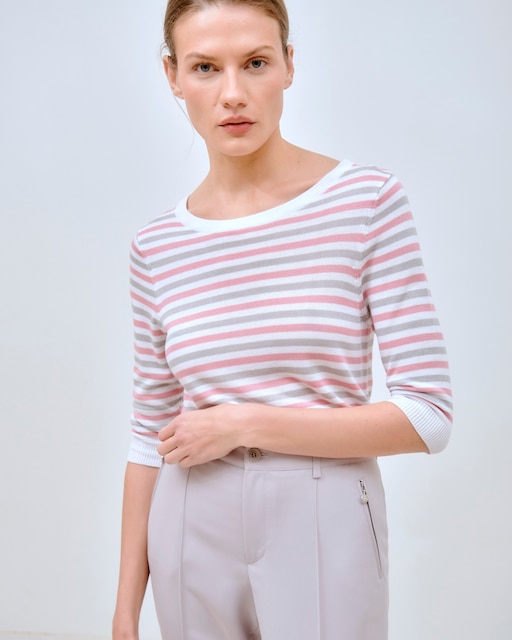 Imagen 0 de Jersey de mujer a rayas con manga francesa