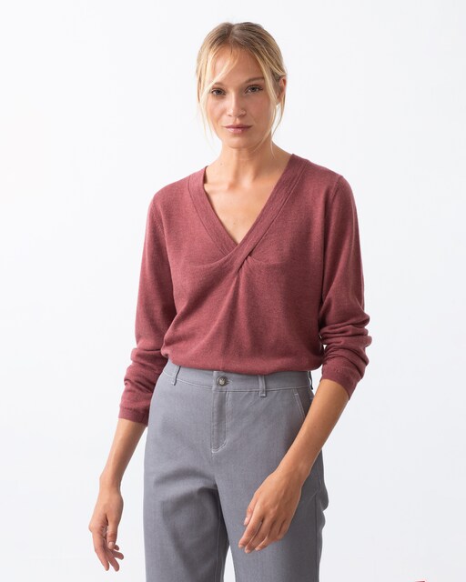 Imagen 0 de Jersey de mujer de manga larga con cuello en pico