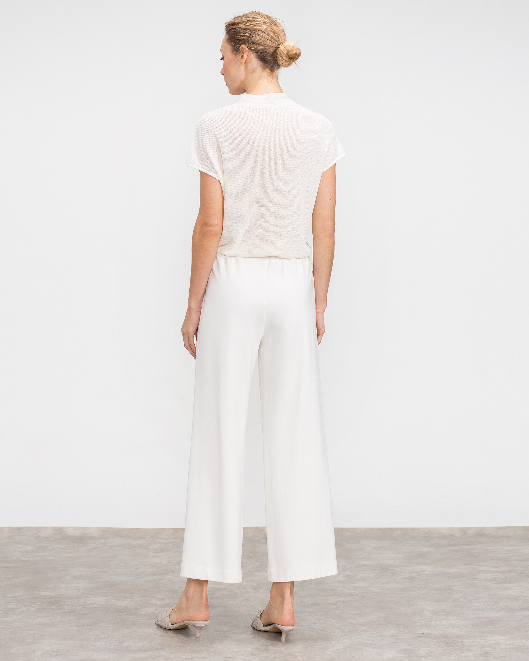 Pantalón de mujer ancho tobillero - Lasserre - Blanco Blanco-2