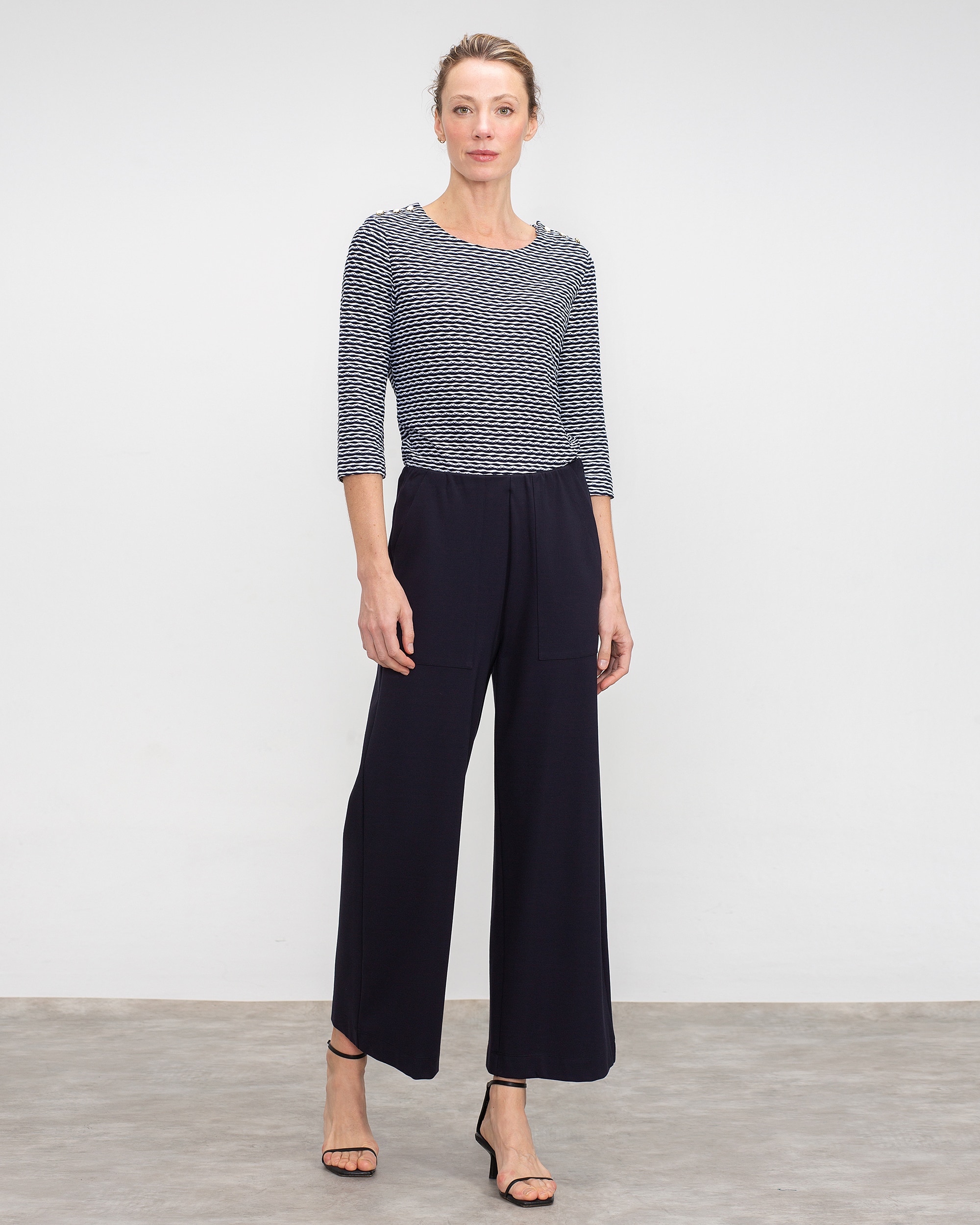 Imagen 0 de Pantalones anchos de mujer ancho tobillero Azul marino