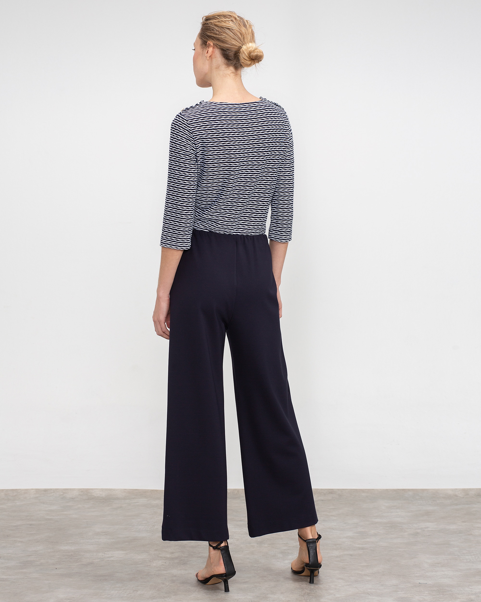 Pantalones anchos de mujer ancho tobillero - Lasserre - Azul marino Azul marino-2