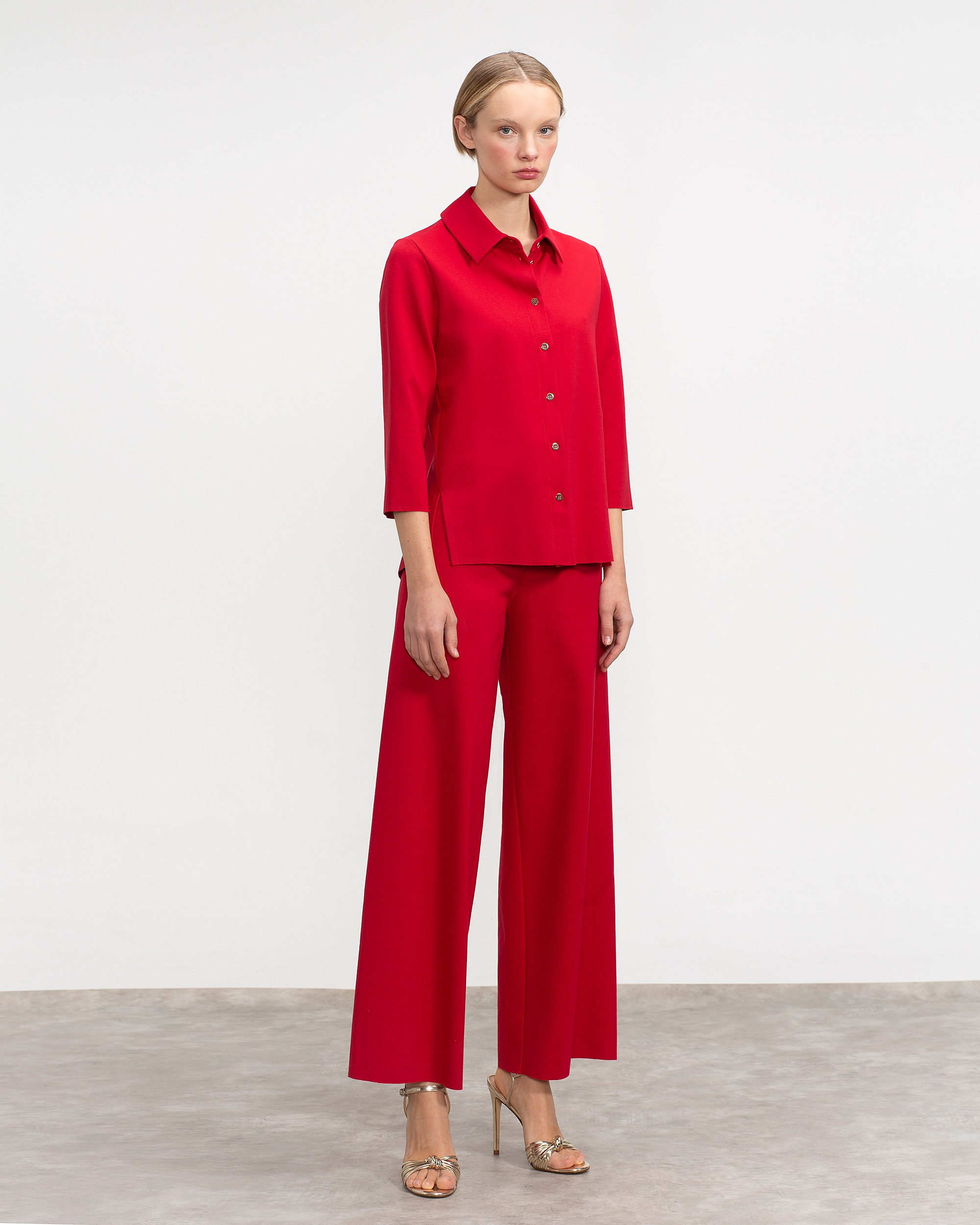 Imagen 0 de Pantalones anchos de mujer ancho tobillero Rojo