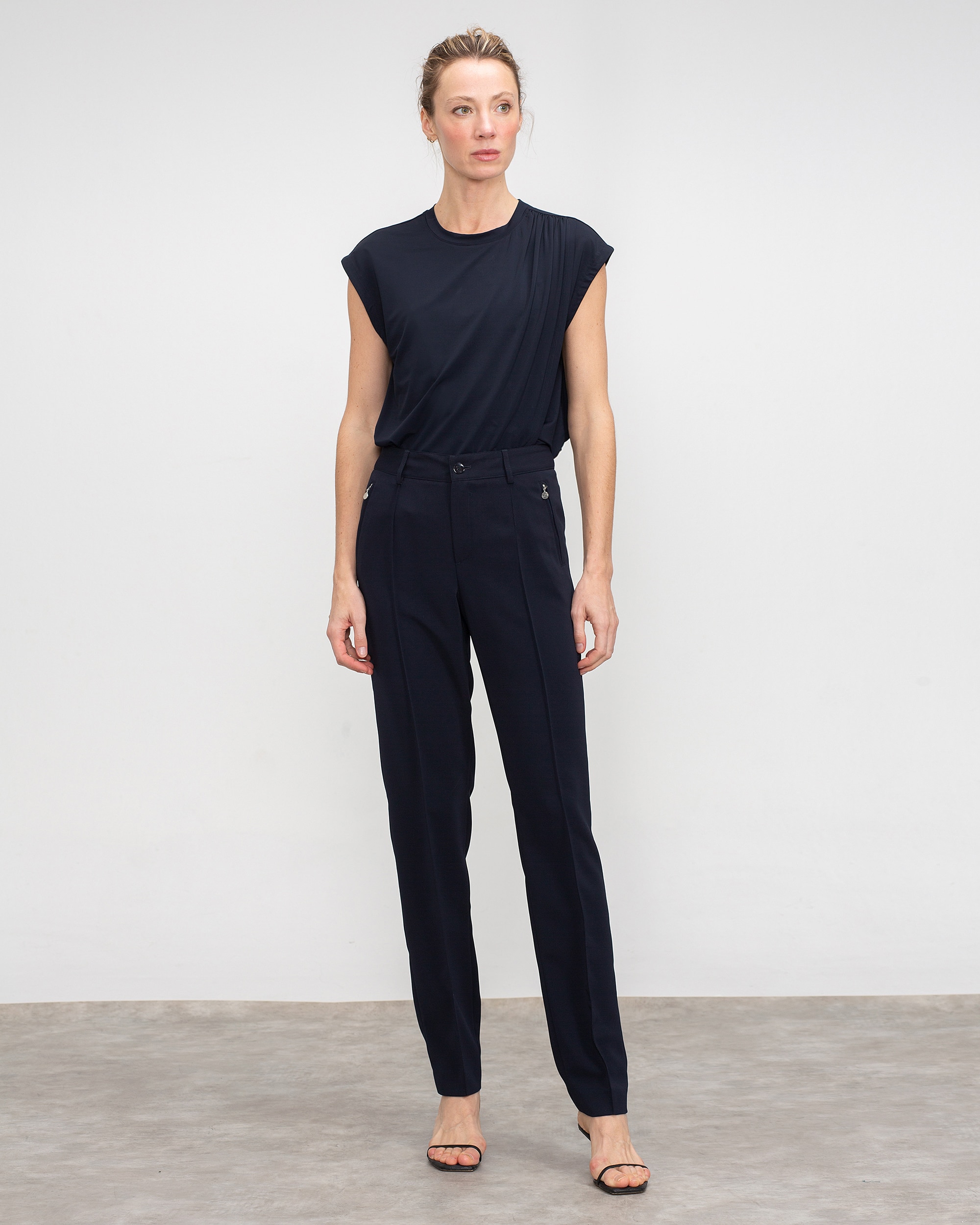 Lasserre - Pantalones rectos de mujer de tiro alto.