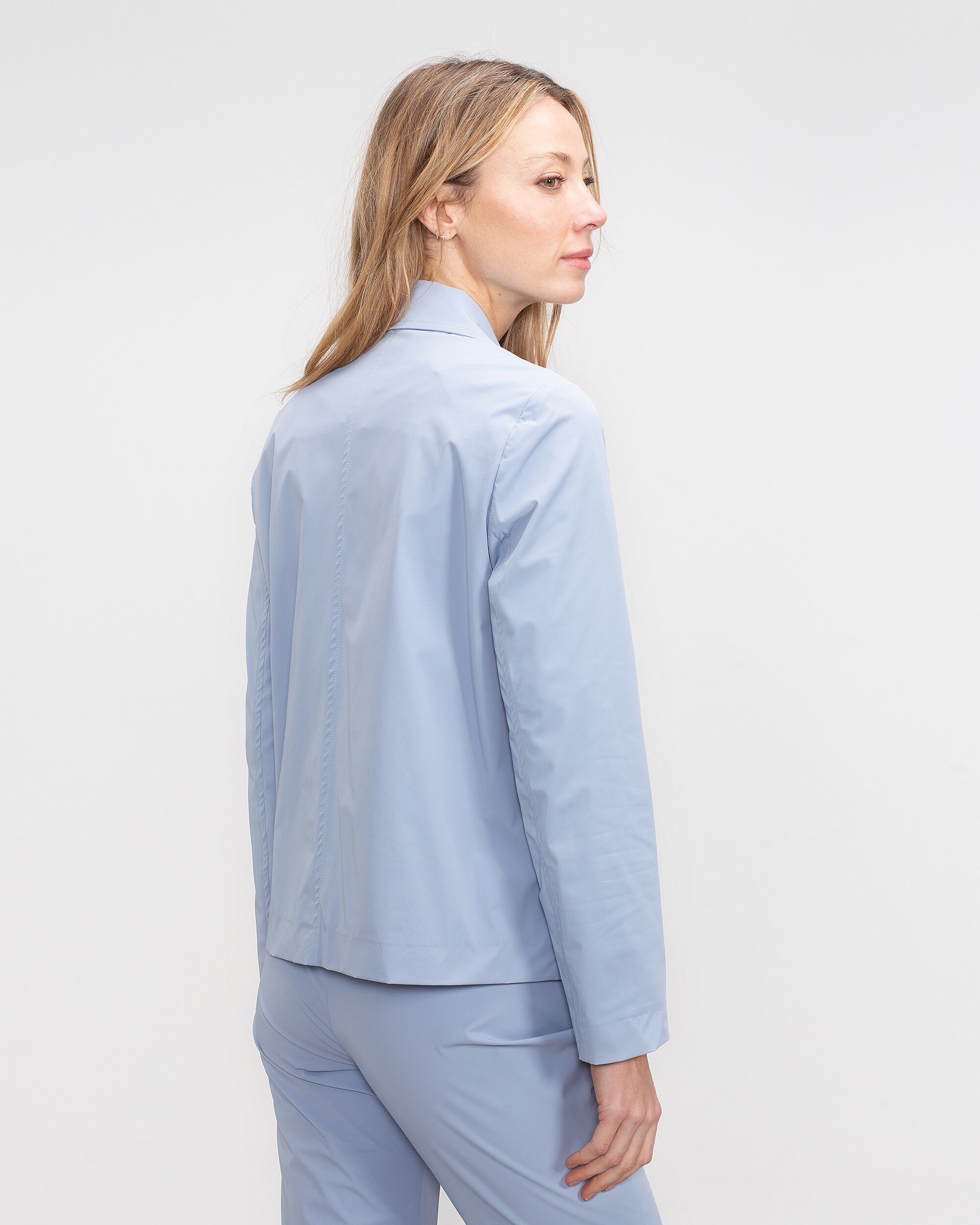 Sobrecamisa de mujer con bolsillos cuadrados y botones - Lasserre - Azul claro Azul claro-2