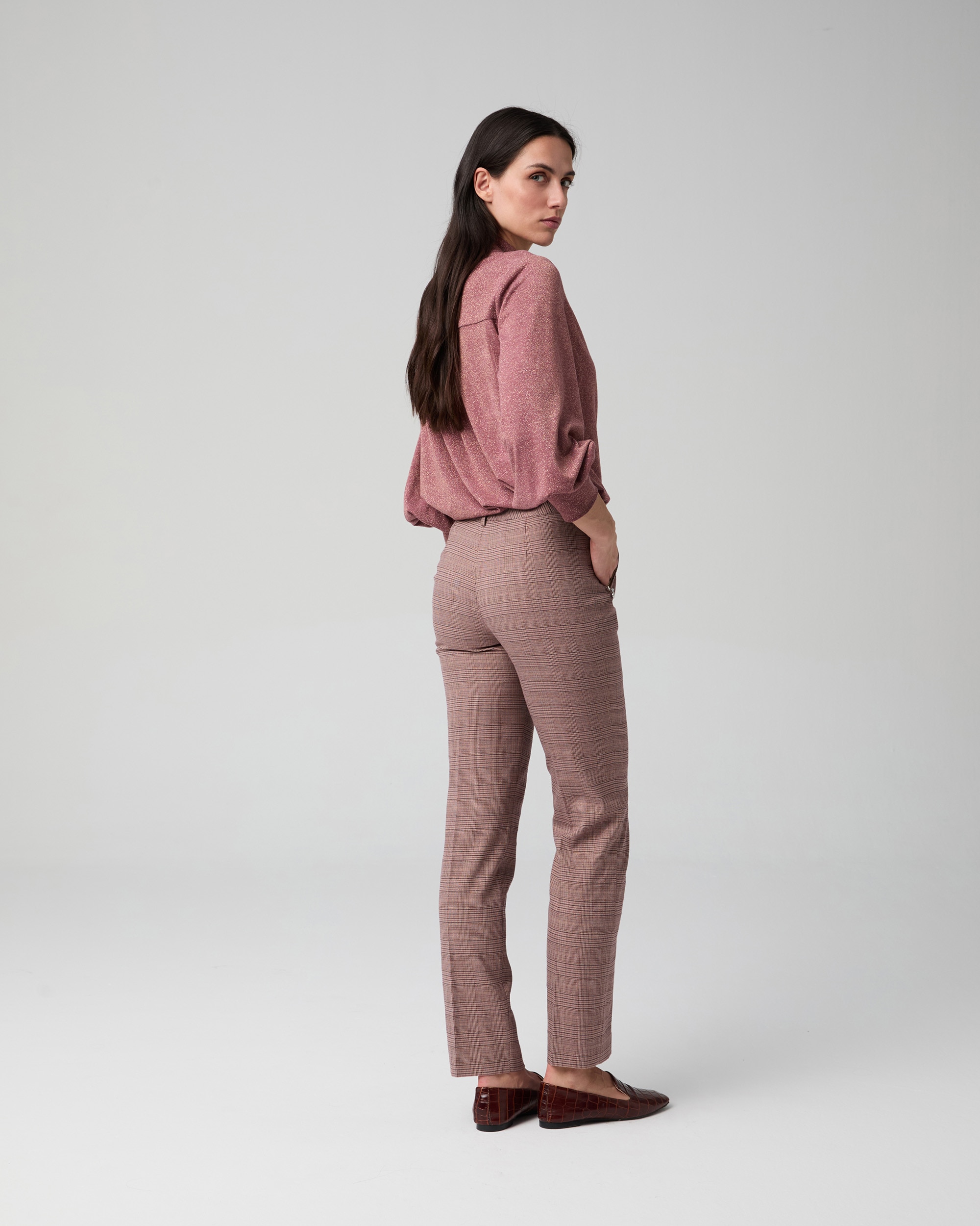 Pantalón de mujer recto con nervio delantero - Lasserre - Marrón claro Marrón claro-2
