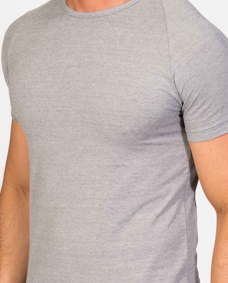Camiseta interior de hombre de algodón egipcio de manga corta y cuello redondo - ZD - Gris claro Gris claro-4