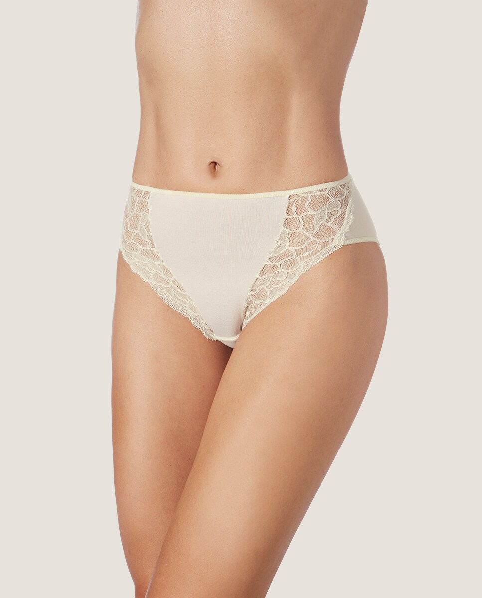 Braga alta con detalle de encaje en tejido de soja ecofriendly