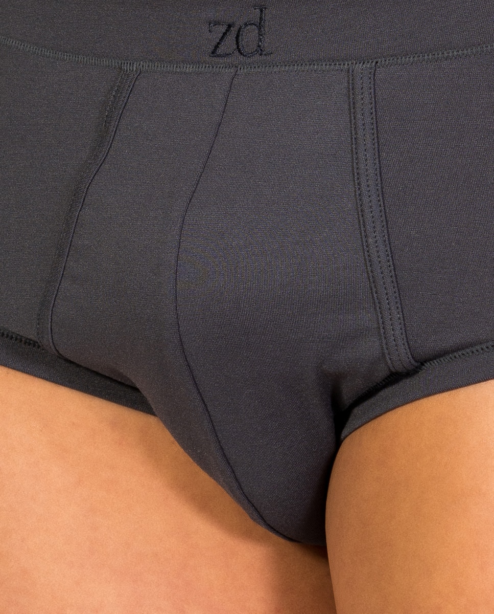 Slip con algodón orgánico de hombre - ZD - Gris Gris-3