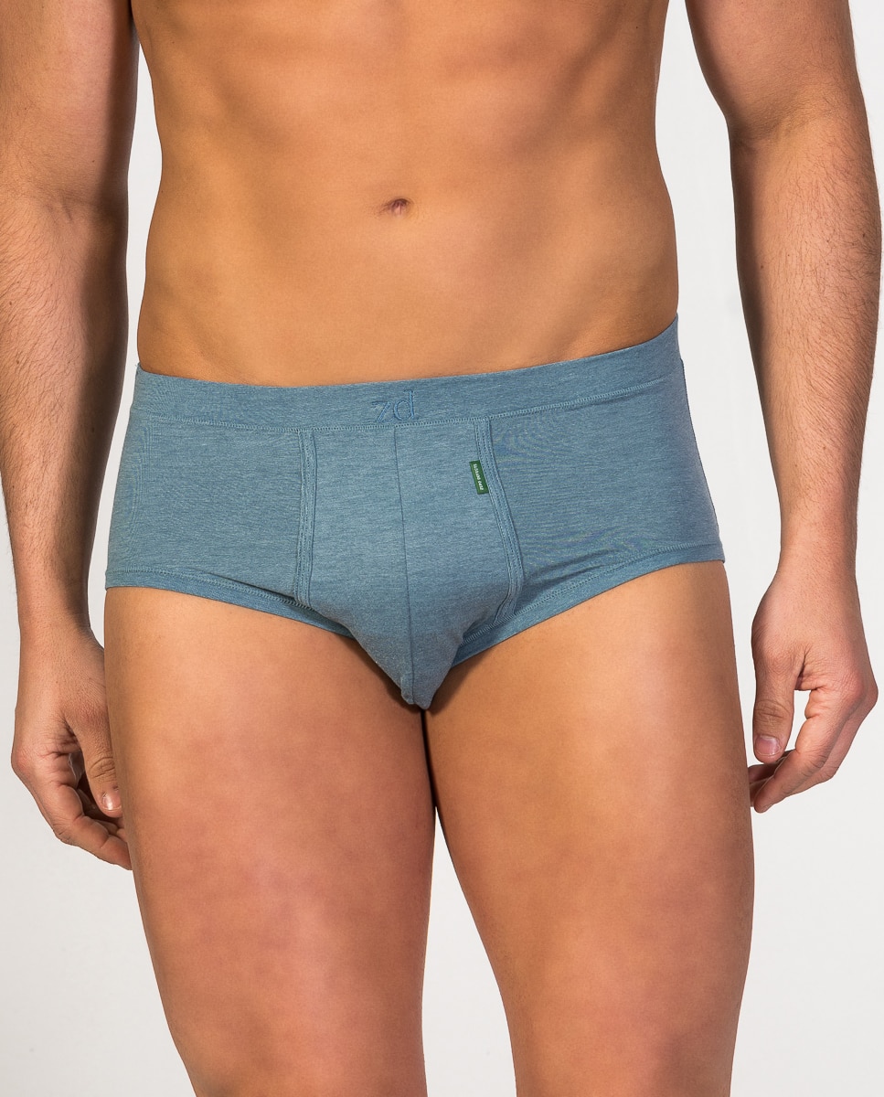 Imagen 0 de Slip de hombre de hilo de soja con abertura Verde oscuro