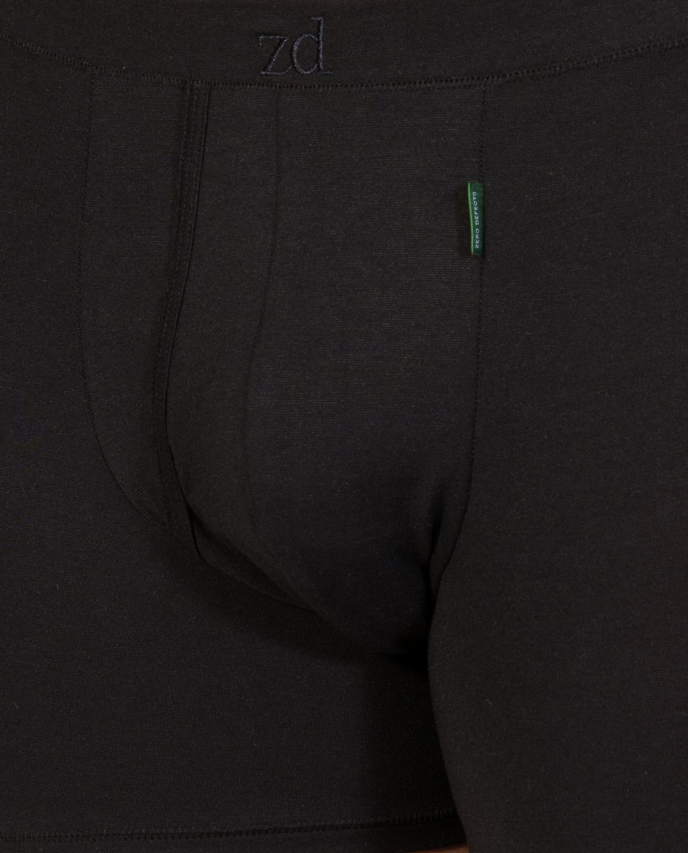 Bóxer de punto de hombre de hilo de soja con abertura - ZD - Negro Negro-3