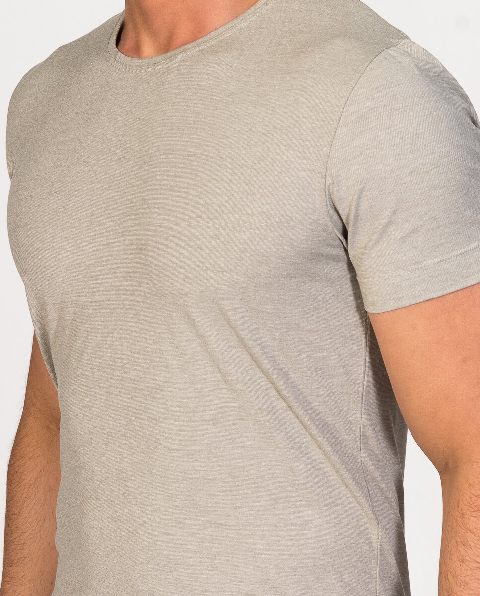 Camiseta interior de hombre de hilo de soja de manga corta y cuello redondo - ZD - Gris claro Gris claro-3