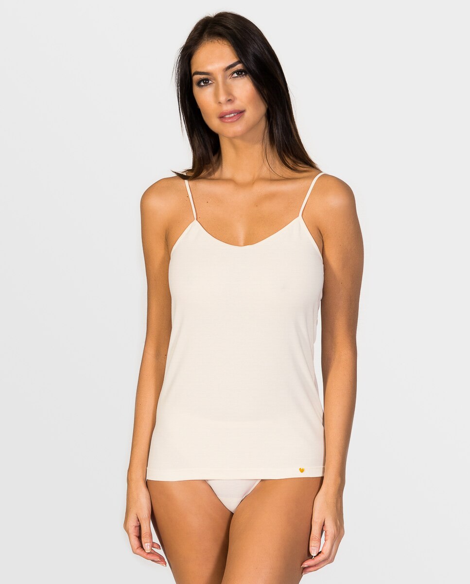 Camiseta interior de mujer en tejido ecofriendly de tirantes - ZD - Natural Natural-1