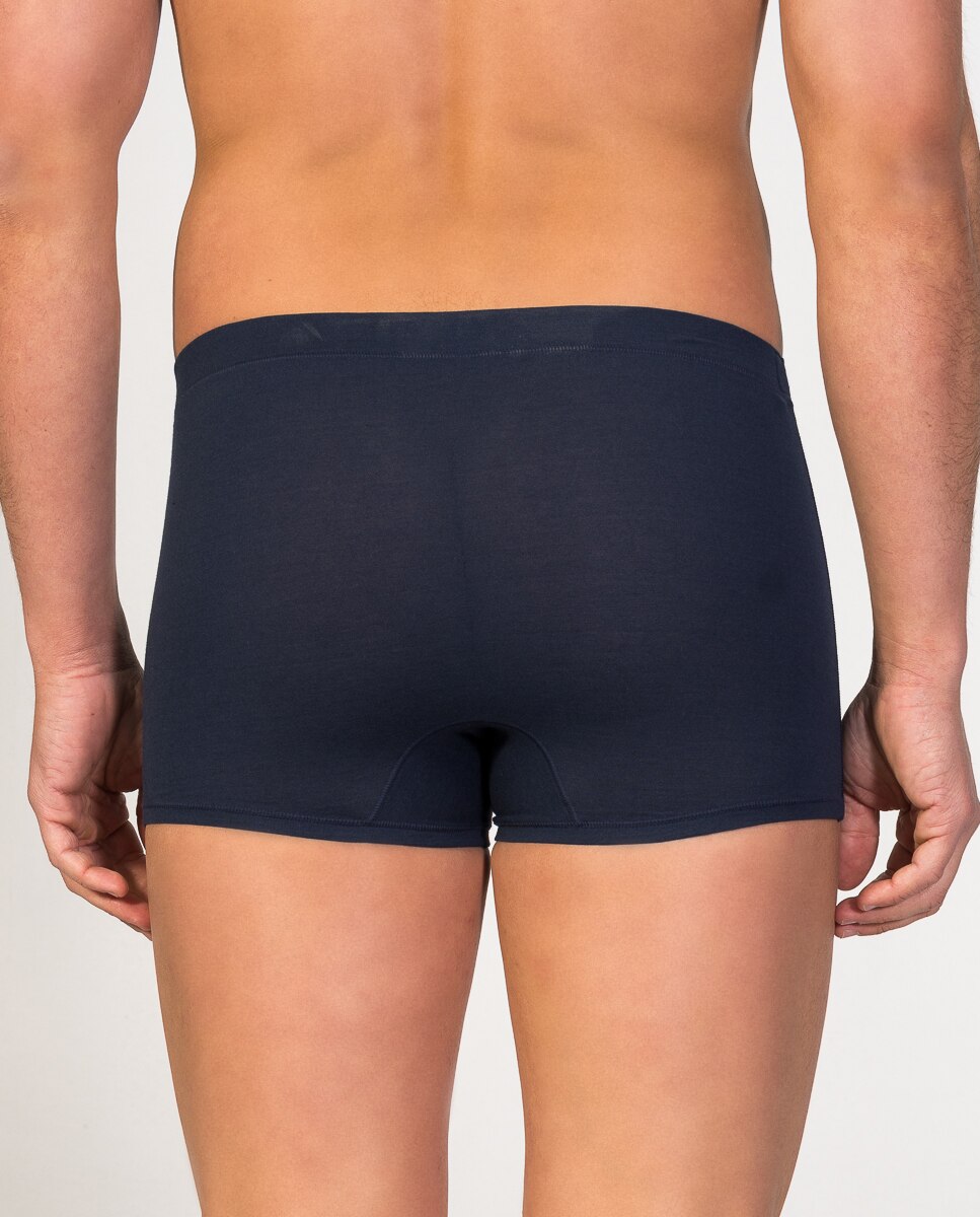 Bóxer de punto de hombre shorty de algodón egipcio - ZD - Azul marino Azul marino-2