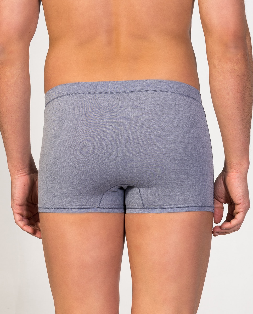 Bóxer de punto de hombre shorty de algodón egipcio - ZD - Azul grisáceo Azul grisáceo-2