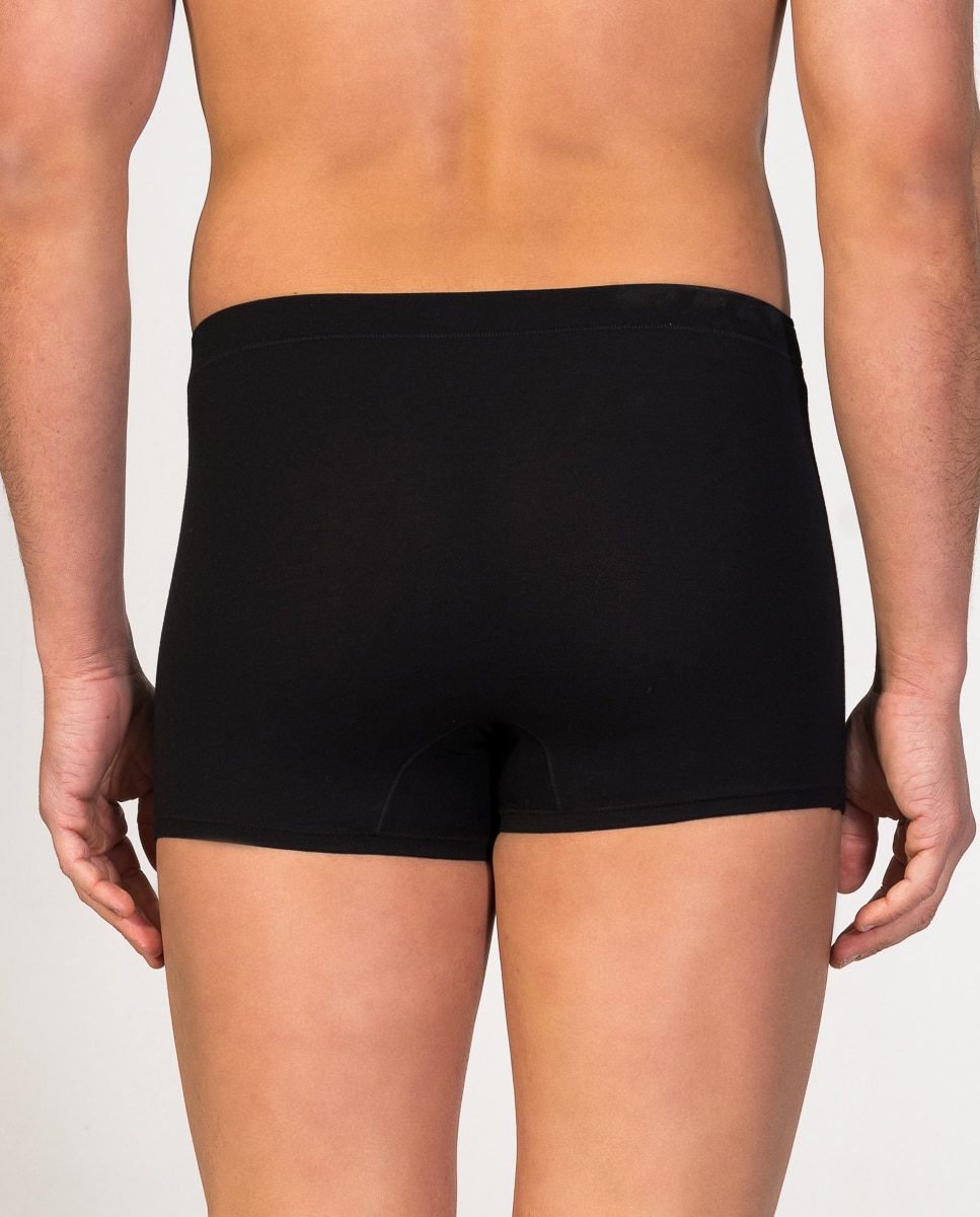 Bóxer de punto de hombre shorty de algodón egipcio - ZD - Negro Negro-3