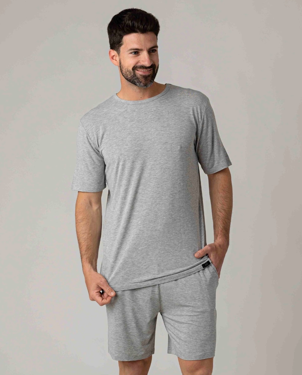 Imagen 0 de Pijama corto de hombre de modal en color gris vigore Gris