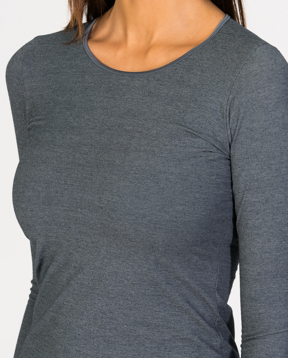 Camiseta interior térmica de mujer de manga larga de tejido ecofriendly - ZD - Gris oscuro Gris oscuro-5