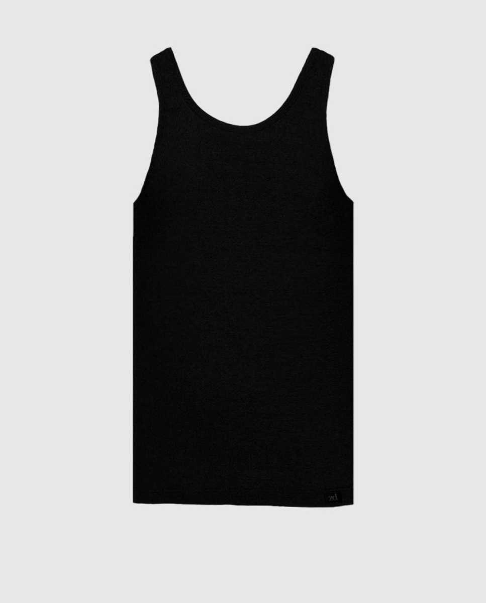 Imagen 1 de Camiseta interior de hombre de hilo de escocia de tirantes y cuello redondo - ZD - Negro Negro