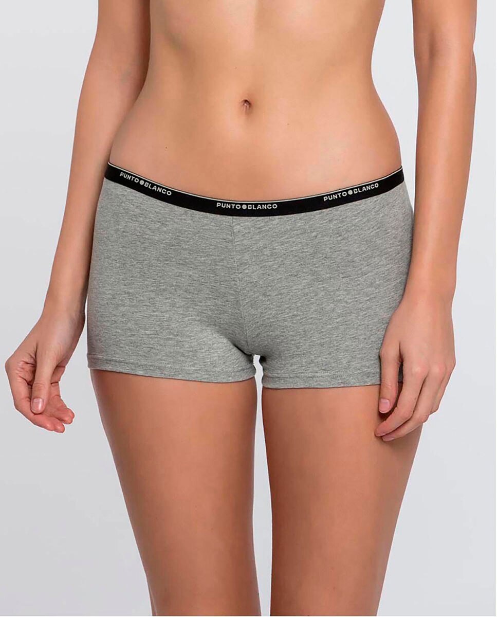Culotte de algodón con logotipo - Punto Blanco - Gris Gris-1
