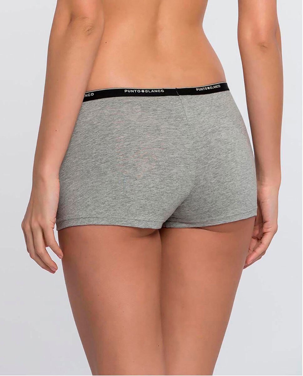 Culotte de algodón con logotipo - Punto Blanco - Gris Gris-2