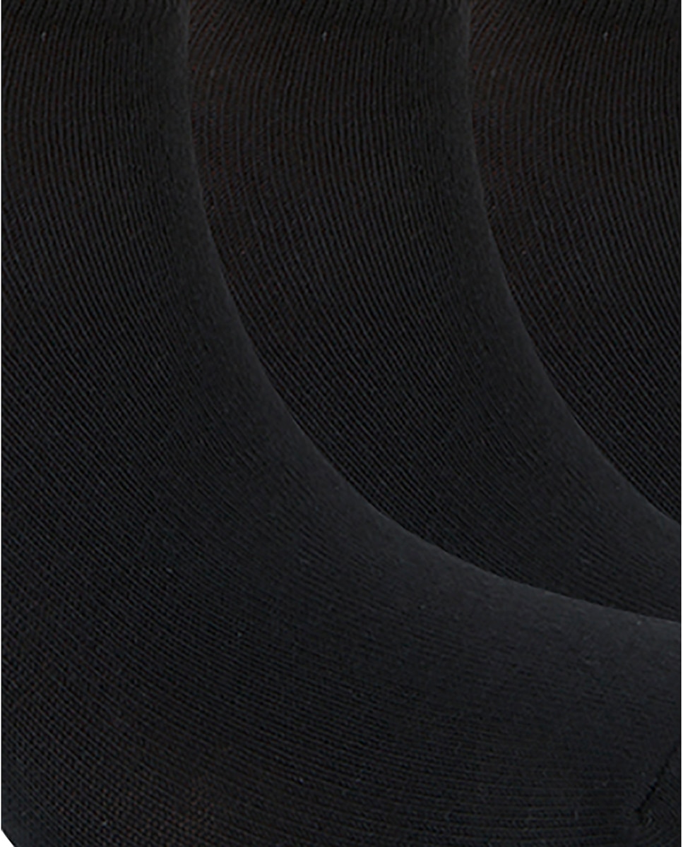 Pack de 6 pares de calcetines tobilleros de algodón de hombre lisos - Punto Blanco - basix - Negro Negro-2