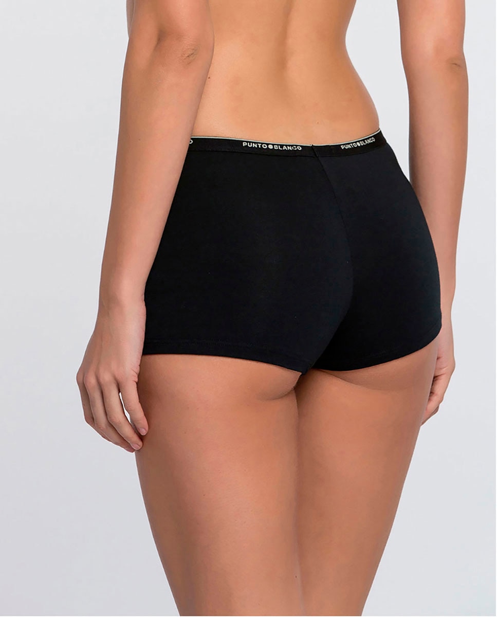 Culotte de algodón con logotipo - Punto Blanco - Negro Negro-2