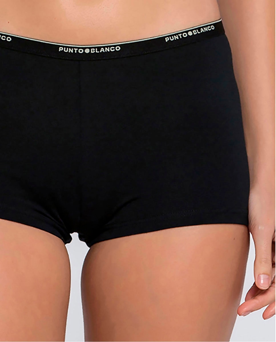 Culotte de algodón con logotipo - Punto Blanco - Negro Negro-3