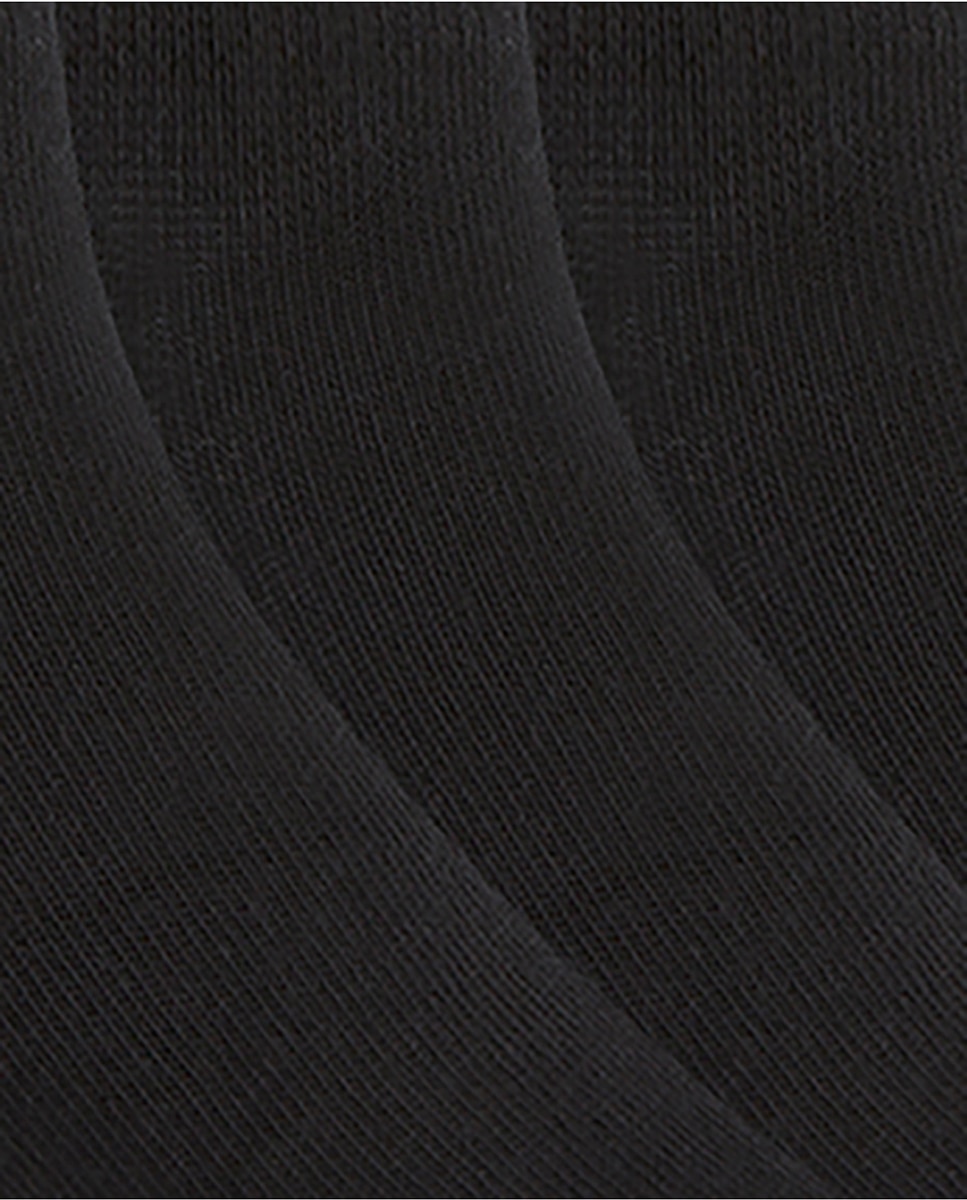Pack de 6 pares de calcetines de mujer de algodón Basix liso - Punto Blanco - Negro Negro-2