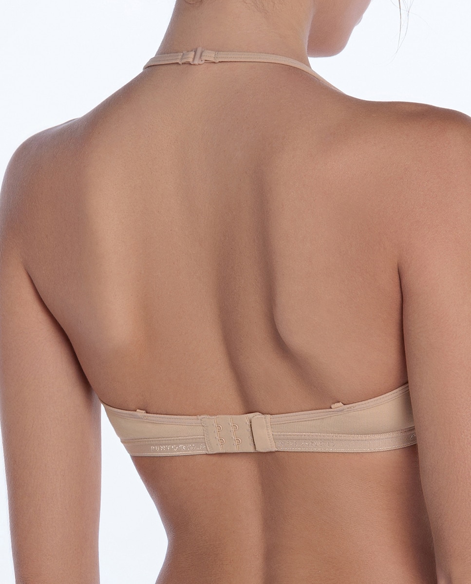 Sujetador triangular de algodón - Punto Blanco - Beige Beige-3