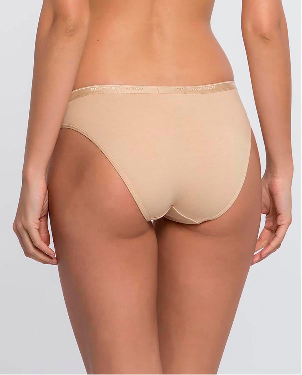 Braga de algodón con goma logotipo - Punto Blanco - Beige Beige-2