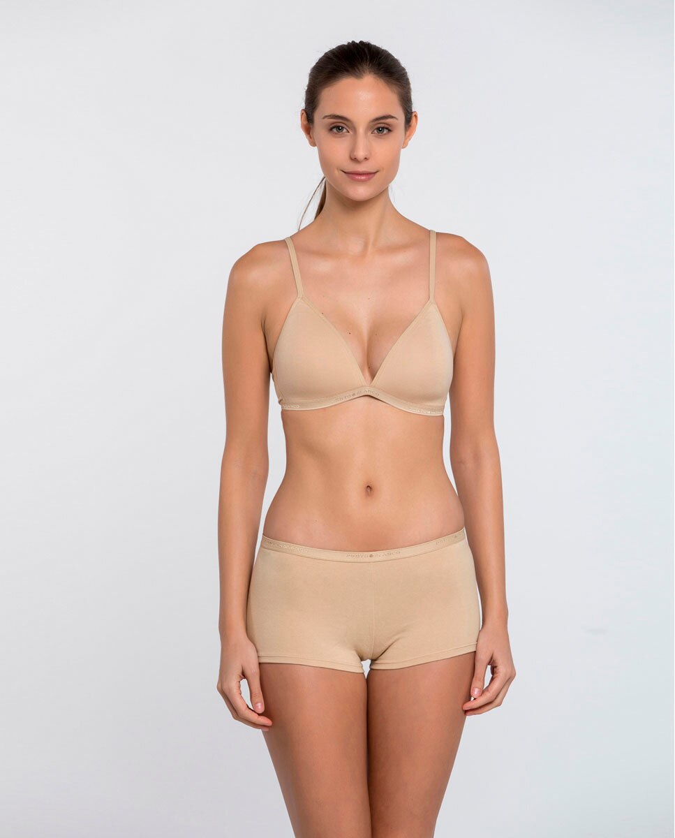 Culotte de algodón con logotipo - Punto Blanco - Beige Beige-4