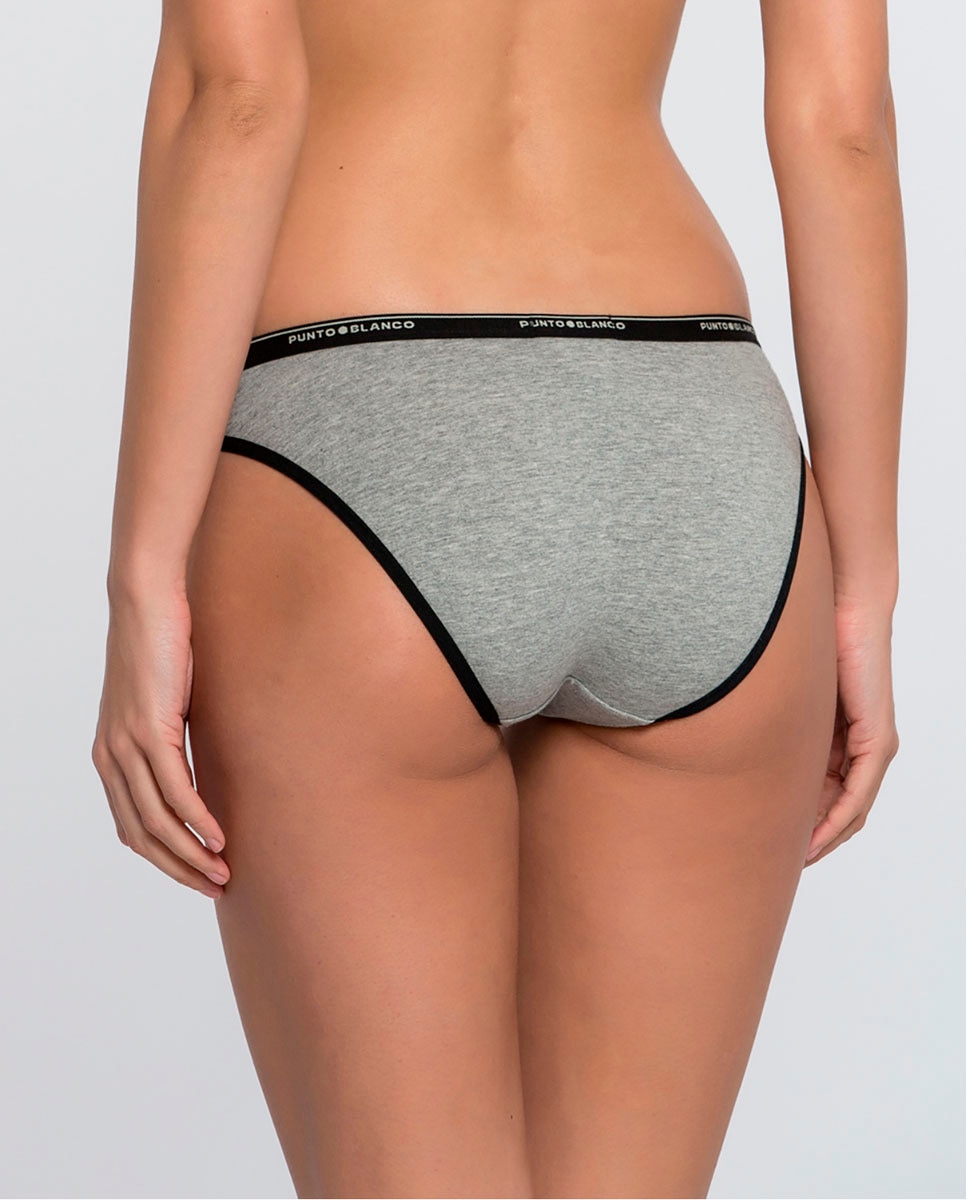 Pack de 3 bragas lisas de algodón - Punto Blanco - Multicolor Multicolor-2