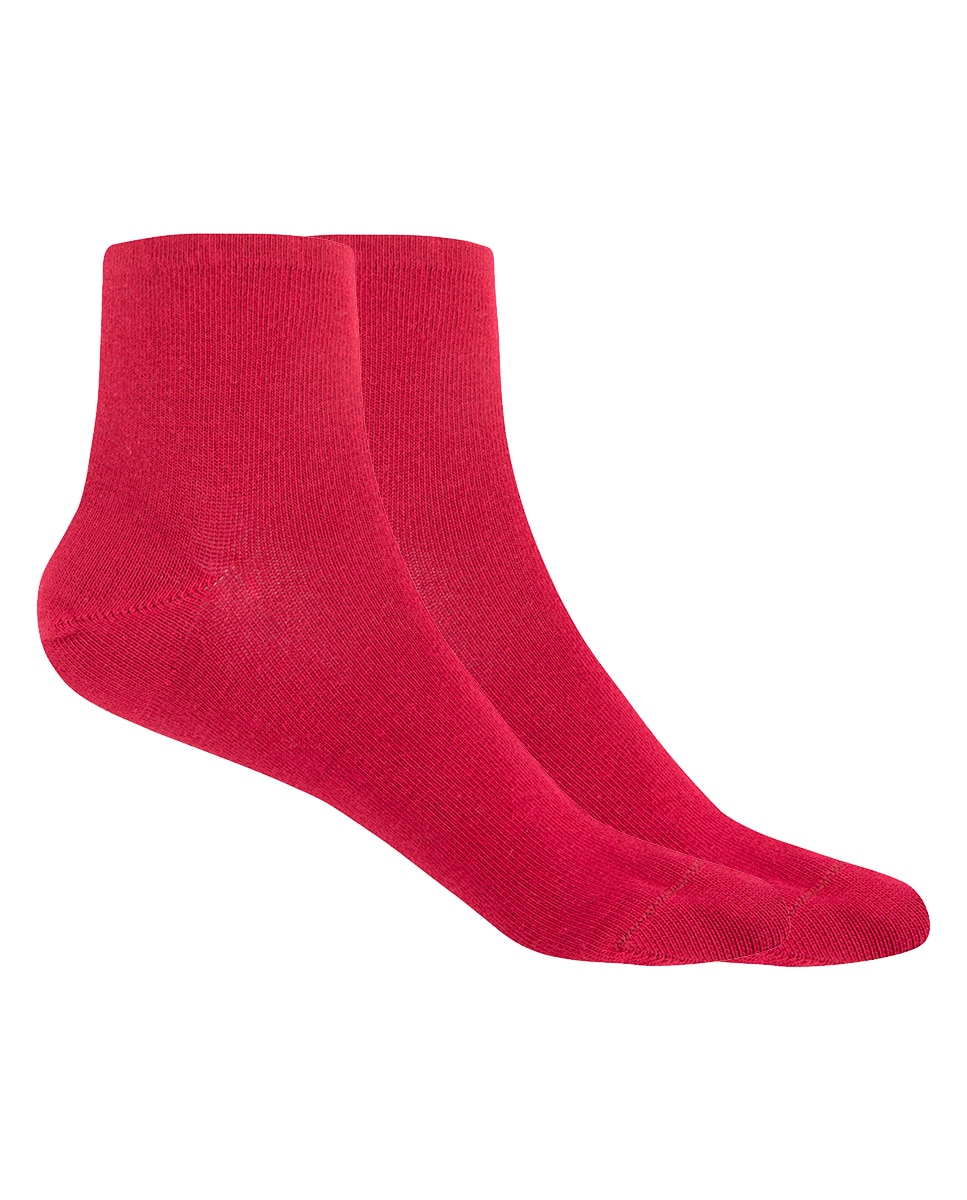 Pack de 2 pares de calcetines de mujer de bambú lisos - Punto Blanco - Granate Granate-1