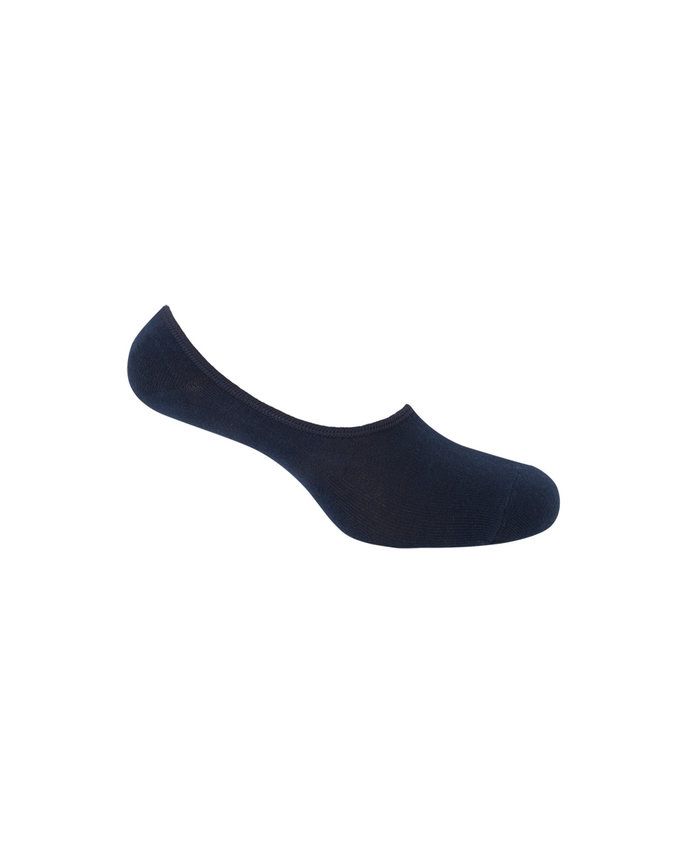 Pack de 2 pares de calcetines pinkies de algodón de hombre lisos - Punto Blanco - Azul marino Azul marino-1