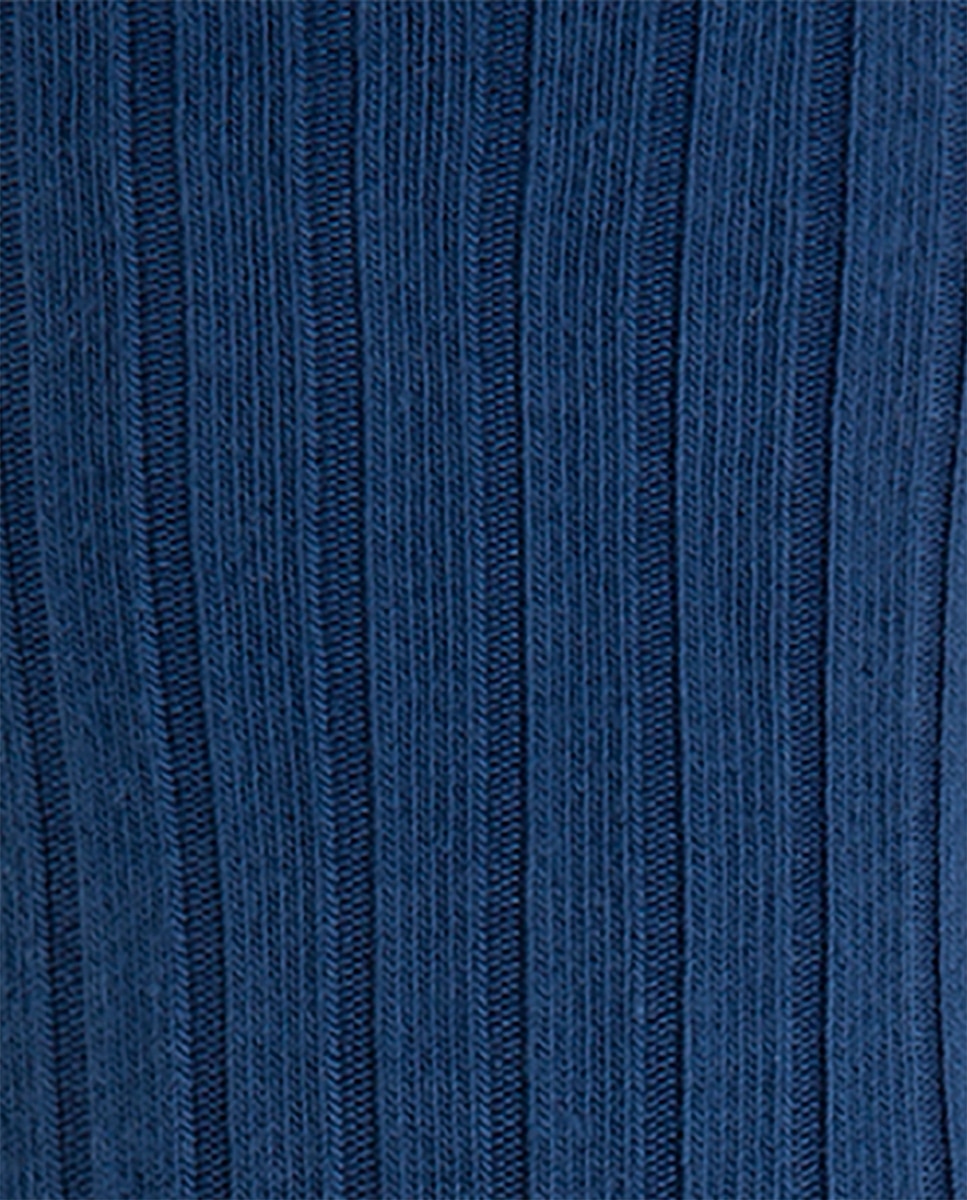 Pack de 2 pares de calcetines de mujer de bambú canalé con puño no aprieta - Punto Blanco - Azul marino Azul marino-2