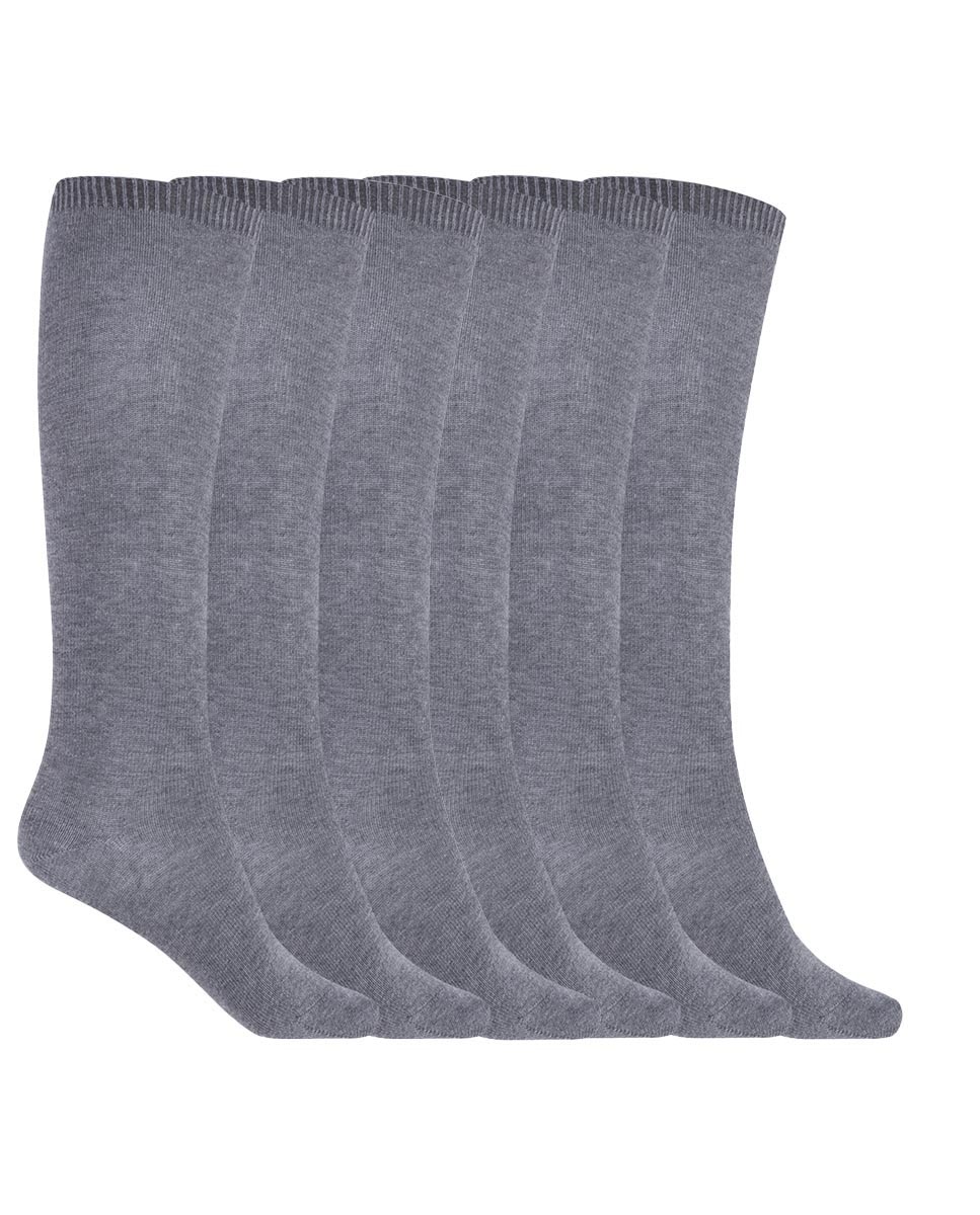 Imagen 1 de Pack de 6 pares de calcetines de algodón lisos Basix - Punto Blanco - Gris Gris